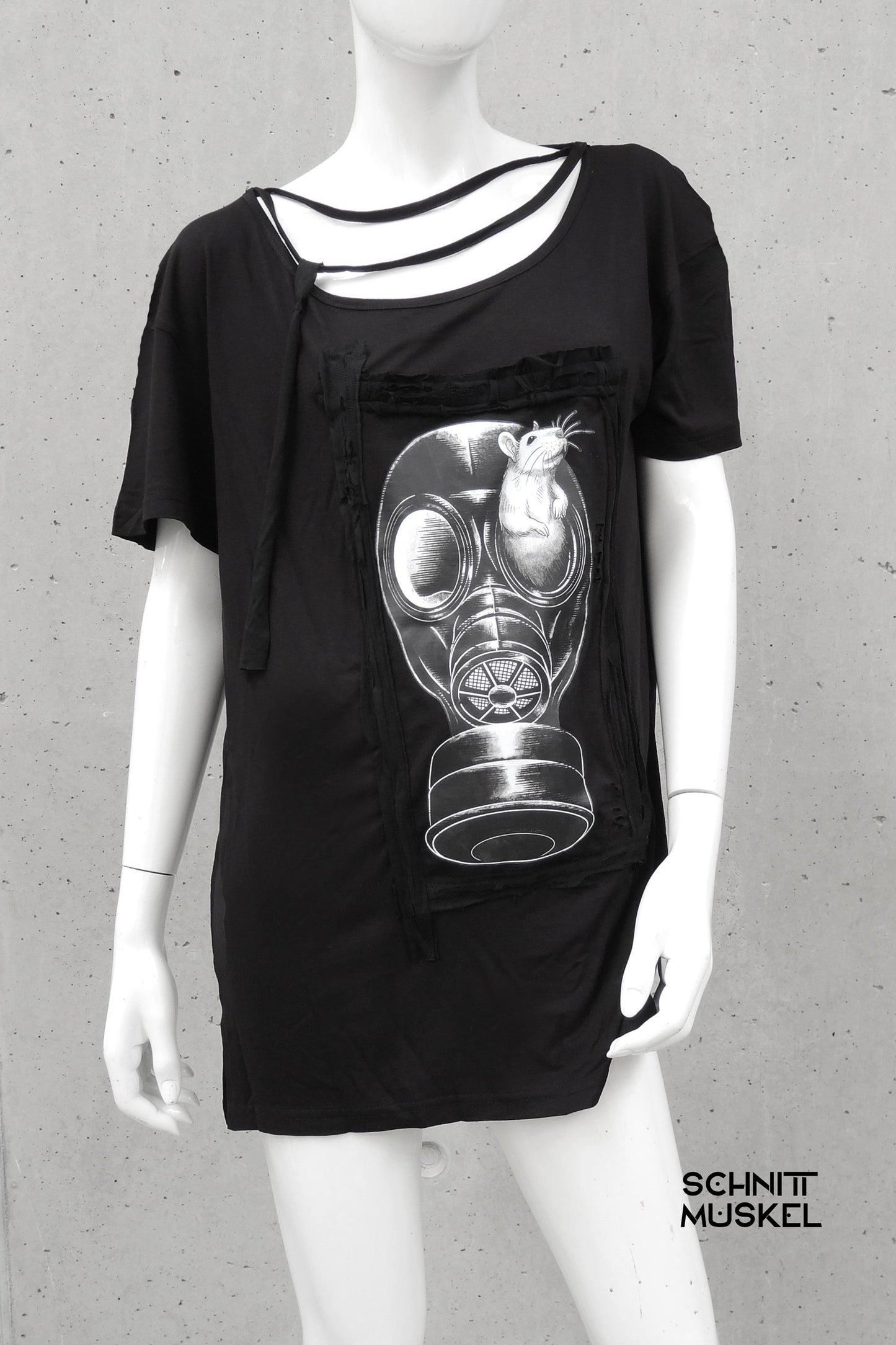 T-Shirt Ratte und Gasmaske, Gothicshirt, postapo fashion